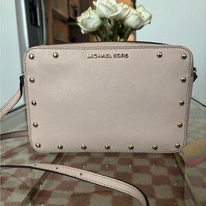 Michael Kors Blush Crossbody Bag with Gold Studs